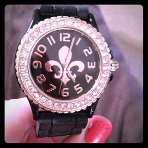 black and gold watch