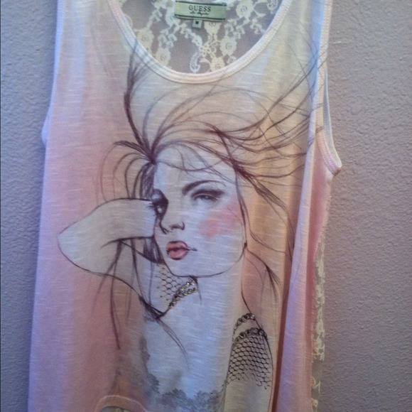 Guess light pink top