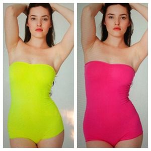 2 American Apparel Stapless Ruched Bodysuits