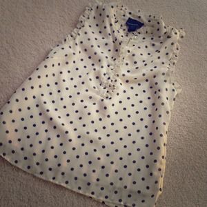 ADORABLE CYNTHIA ROWLEY POLKA DOT BLOUSE