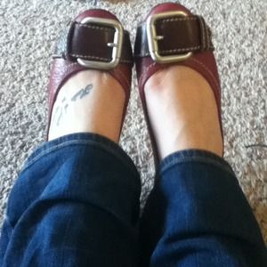 Fossil leather flats