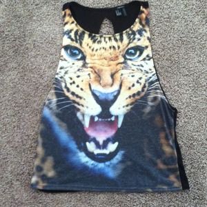 Forever 21 Leopard Graphic Tank