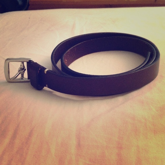 Brown leather Coach belt.