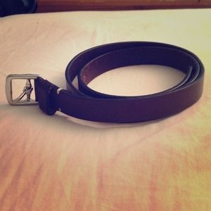Brown leather Coach belt.