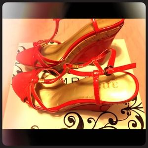 Red Sandals with Wedge( Price Reduced)