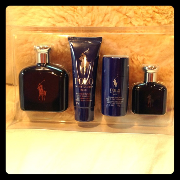 Polo Blue Set: 2 Colognes, Aftershave, Deodorant