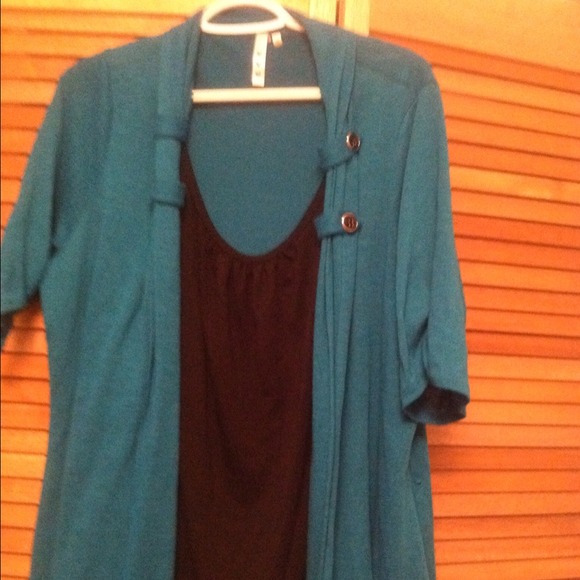 Blue layered look top