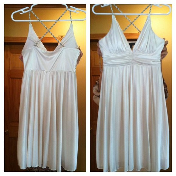 Off white lampshade style dress.