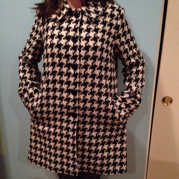 💙NWOT Charles Gray London houndstooth overcoat - Picture 3 of 3