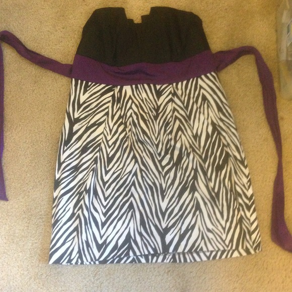 On Hold For Jab0528 ❤Strapless zebra print dress