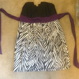 On Hold For Jab0528 ❤Strapless zebra print dress