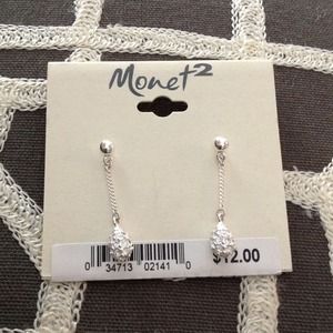 Sold.  Silver drop earrings