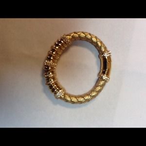 Gold metallic leather bracelet