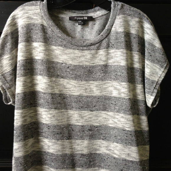 Sale - Forever 21 Grey Stripe T-Shirt.
