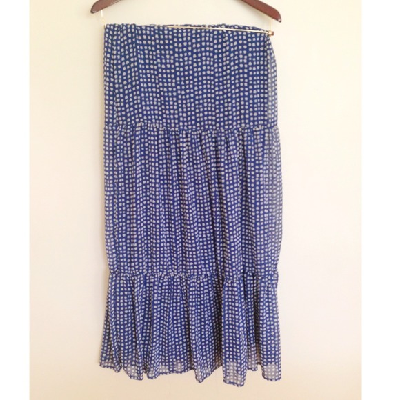 SOLD Blue polka dot maxi skirt. - Picture 3 of 4
