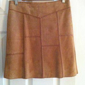 Bebe leather suede stitch low rise skirt