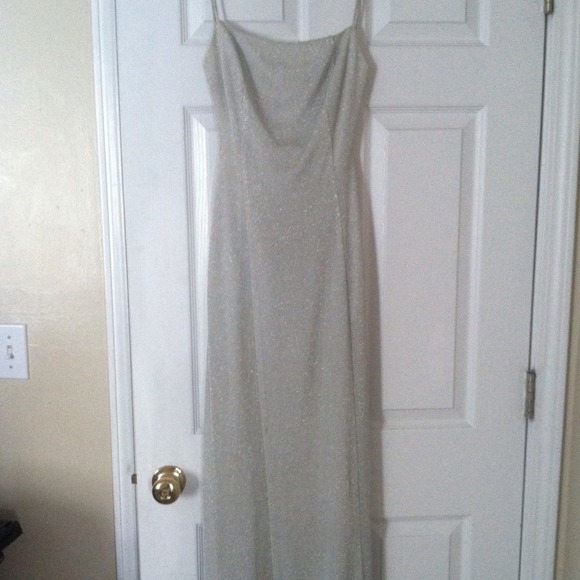 Timeless silver backless formal