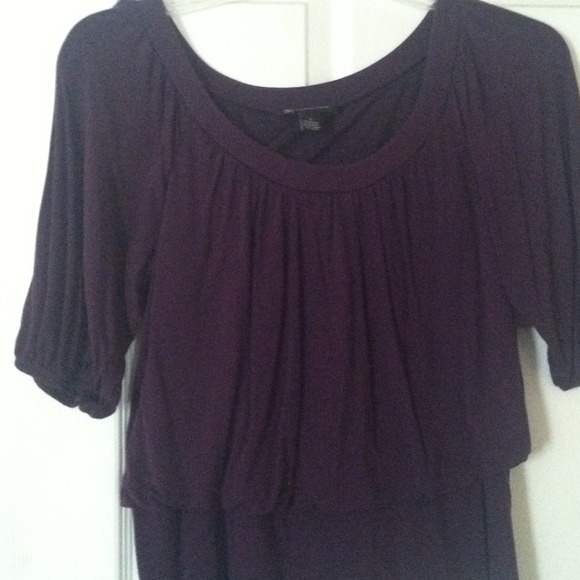 Deep purple fitted 3/4 sleeve top