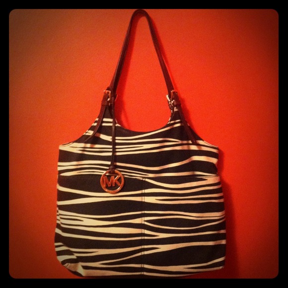 Michael Kors brown zebra print handbag
