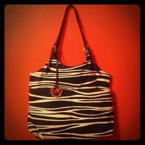Michael Kors brown zebra print handbag