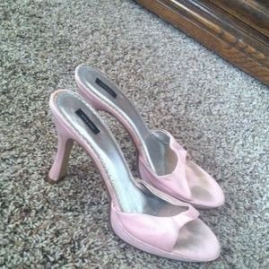 Pink open toe heel