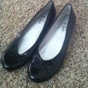 Black Patton leather flats