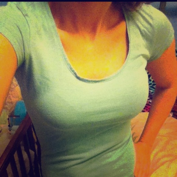 Turquoise colored tee