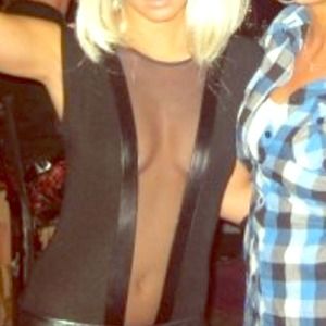 Black and mesh American apparel body suit