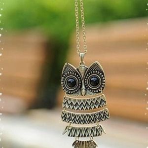 Owl Necklace - bronze