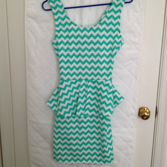 Chevron Peplum Dress