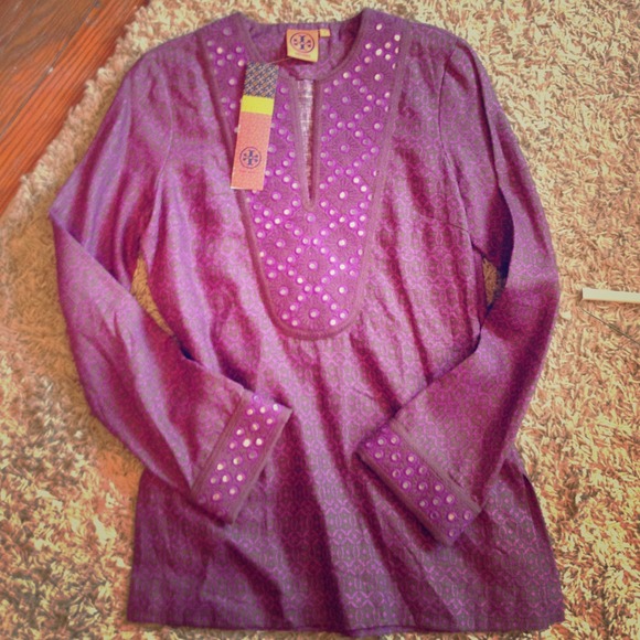 Tort Burch sample. Linen tunic with mirrored trim