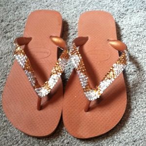 Blingy Havaianas flip flops. Retail for $200