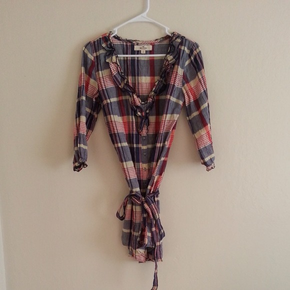 🚫SOLD in Bundle🚫Plaid Button Down Tunic Dress - Picture 2 of 4