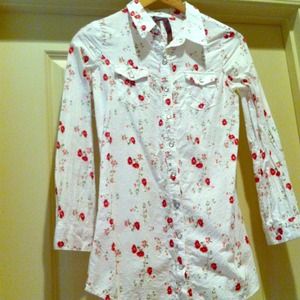 Cute Pearl Snap Button Shirt