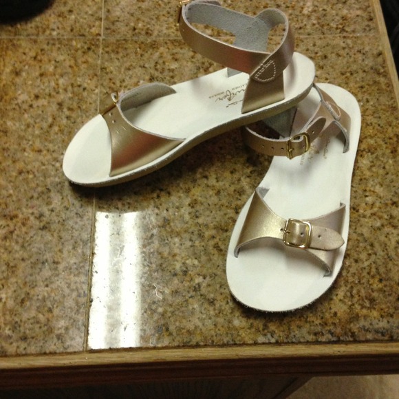 Sun- San Surfer gold leather kids classic sandals