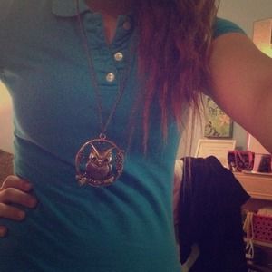 Owl Pendant Cherry Blossom Necklace