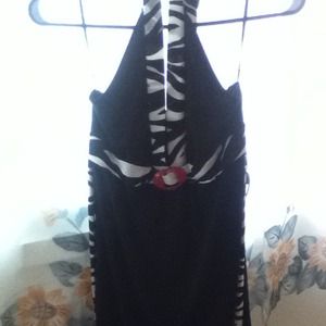 Black dress with zebra printing