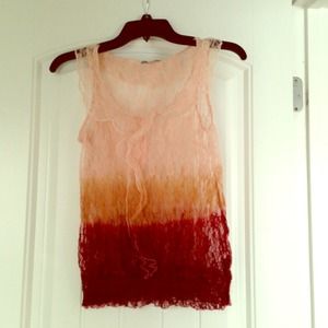 Ombré Lace Pink Top from Charlotte Russe