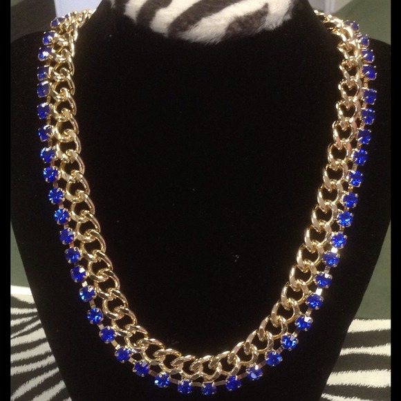 Blue Chain Necklace and Earring Set