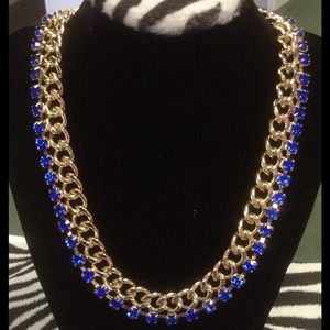 Blue Chain Necklace and Earring Set