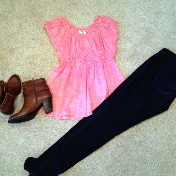 Peach colored blouse