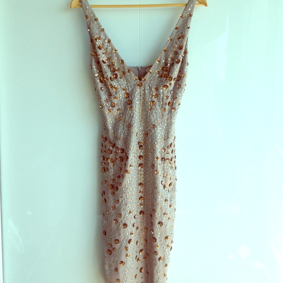 Nude Beaded Mandalay Dress