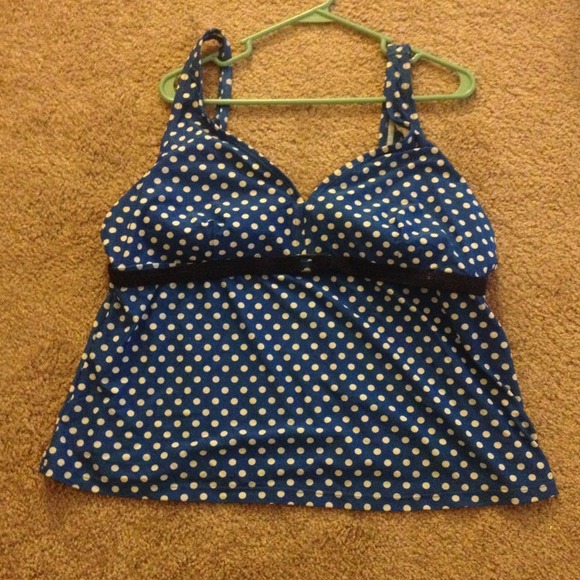Blue polka dot Tankini top