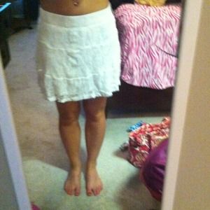 White lace skirt
