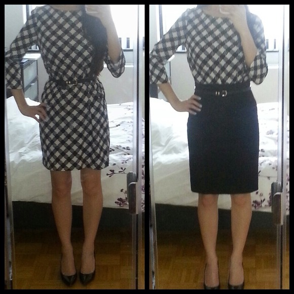SOLD HOUNDSTOOTH Convertible dress/shirt Sz S