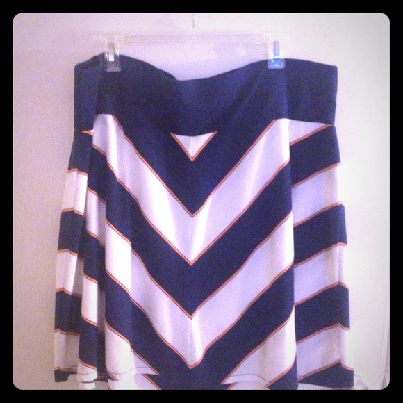 Chevron cotton skirt