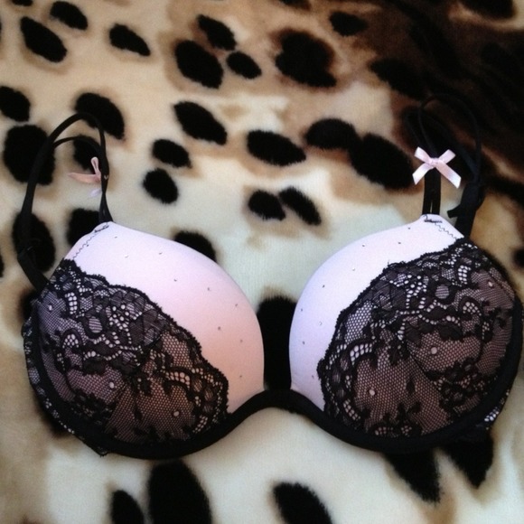 Beautiful pink and black bra