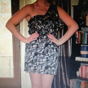 Black and Grey silk/satin dress