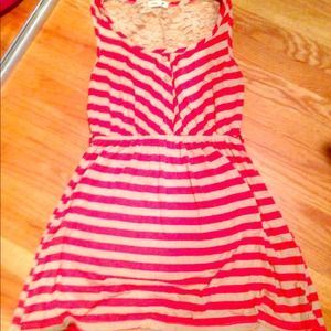 Striped Orange & Tan Dress
