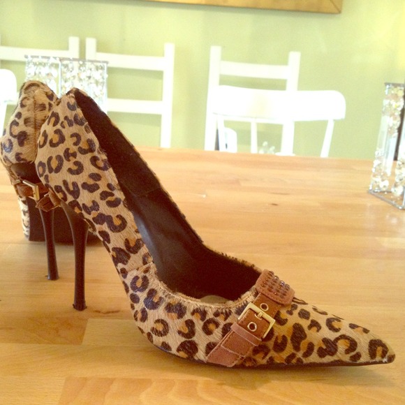 Leopard print high heels